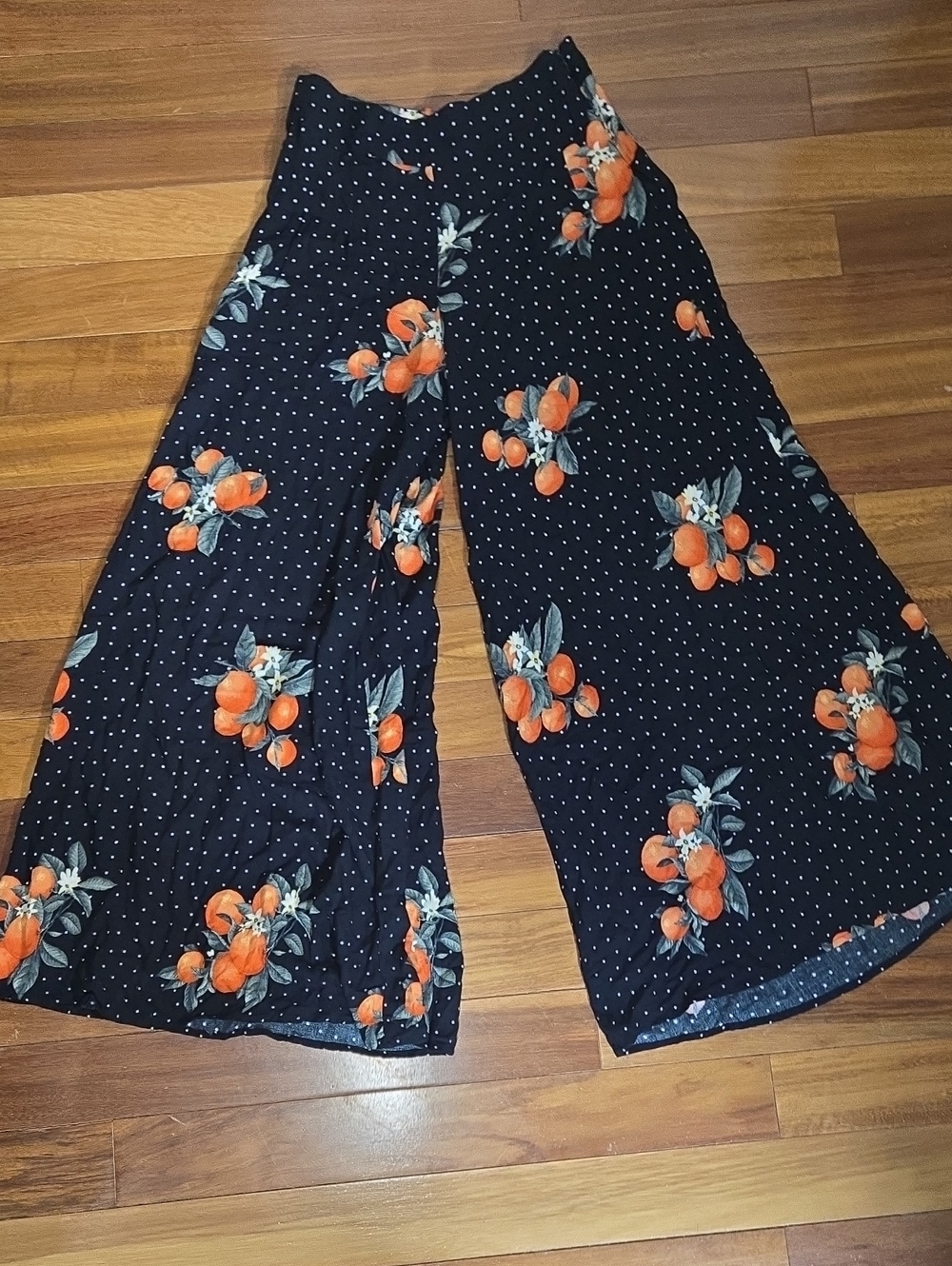 Forever 21 Palazzo Pants White Polka Dots S